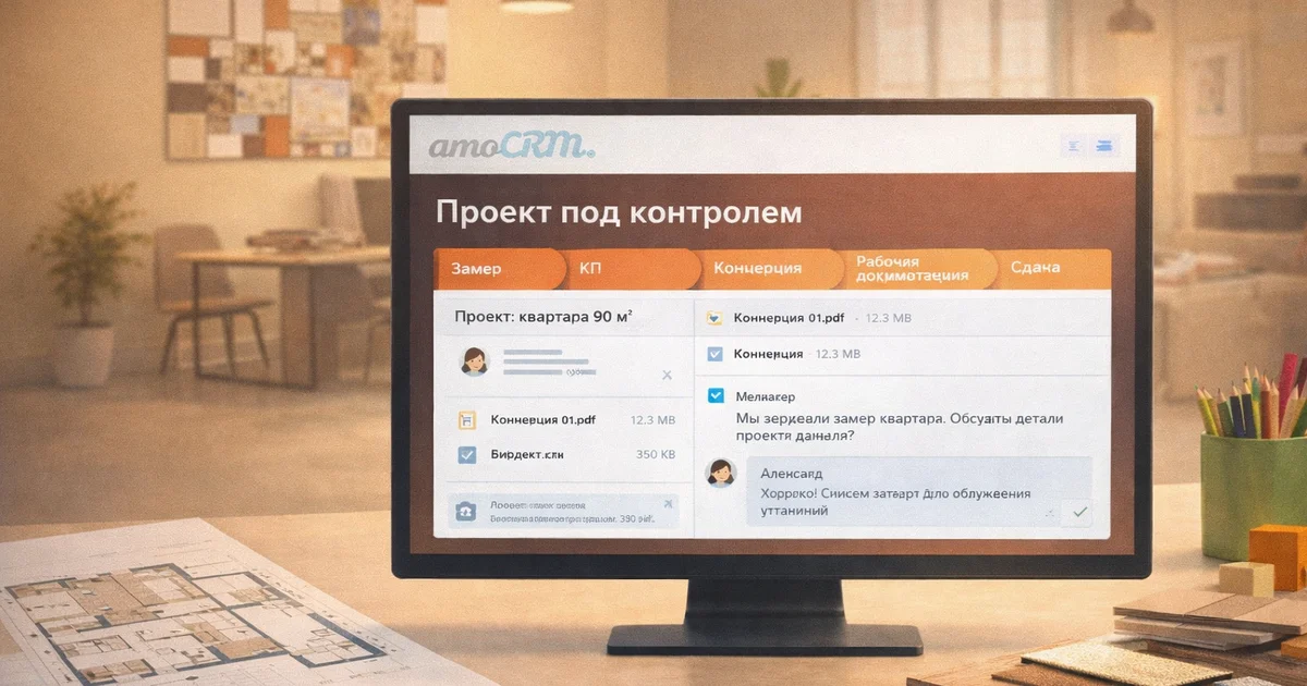 amoCRM для дизайн-студии интерьеров